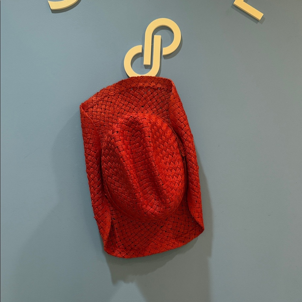 Chic Red Woven Hat